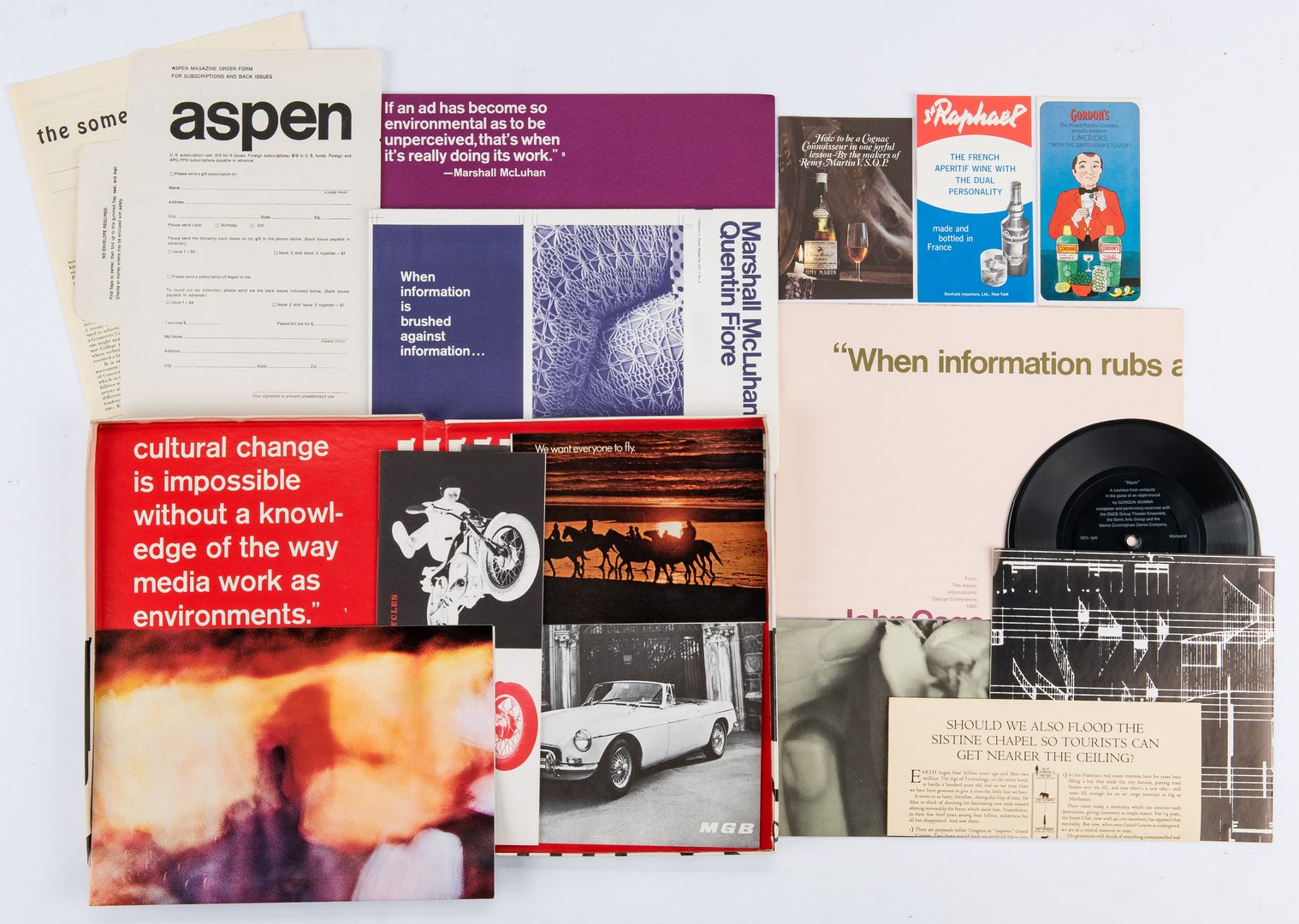 Lot 526: 4 Aspen Magazines, incl. Warhol Designed "Pop Art" Issue