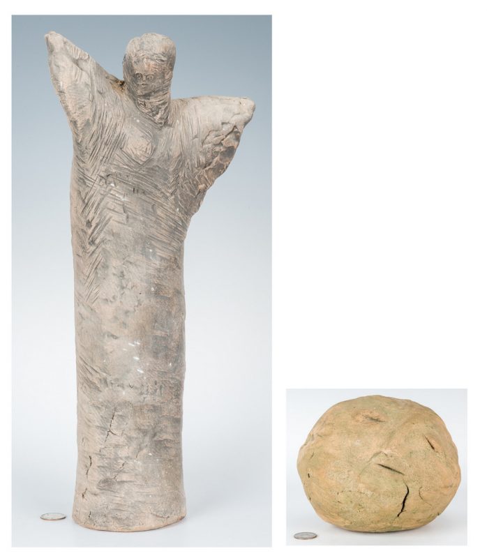 Lot 555: Olen Bryant Sculptures, Angel & Sleeping Stone