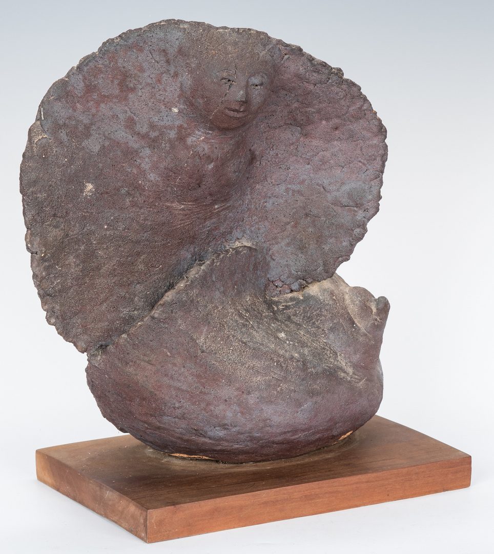 Lot 556: Olen Bryant Purple Shell and Figure Sculpture