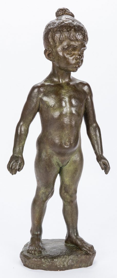 Lot 562: Marcello Tommasi, Bronze Sculpture of a Child