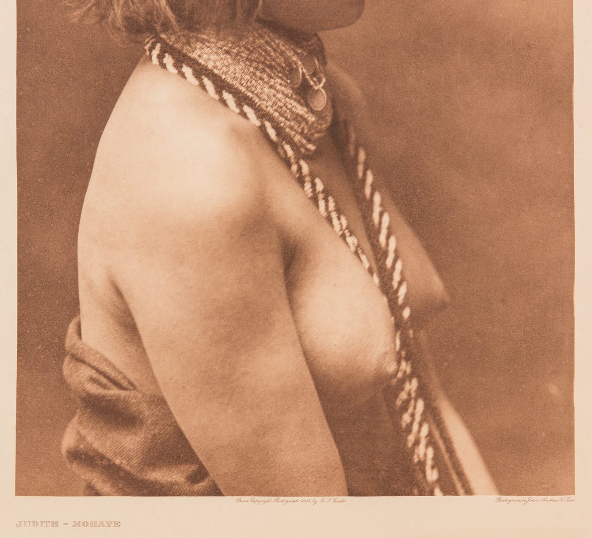 Lot 573: Photogravure After Edward Curtis, Judith-Mohave