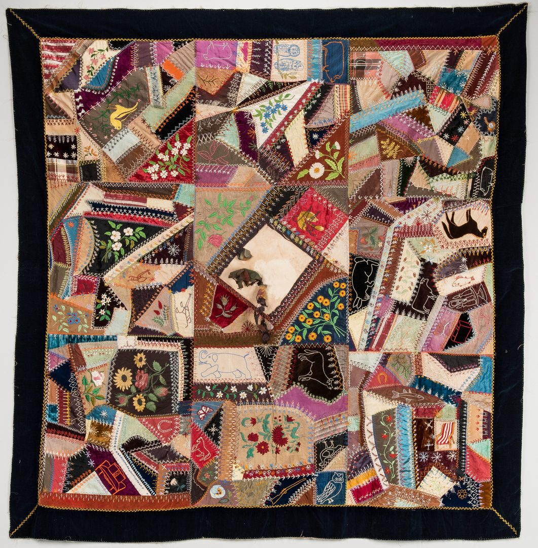 Lot 593: Tennessee Crazy Quilt, c. 1875