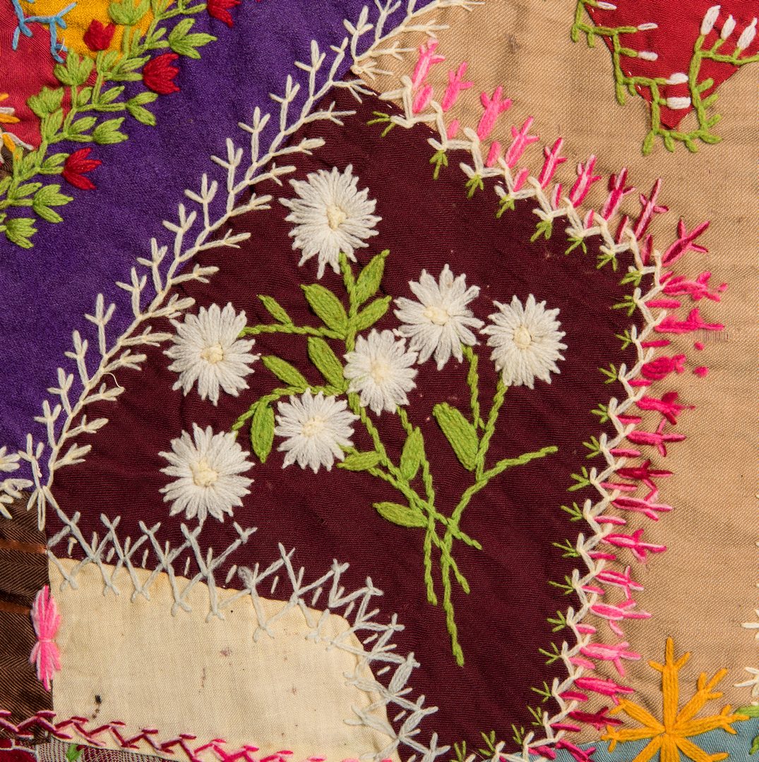 Lot 594: TN Crazy Quilt, “From Mammy,” plus 2 others, c. 1900