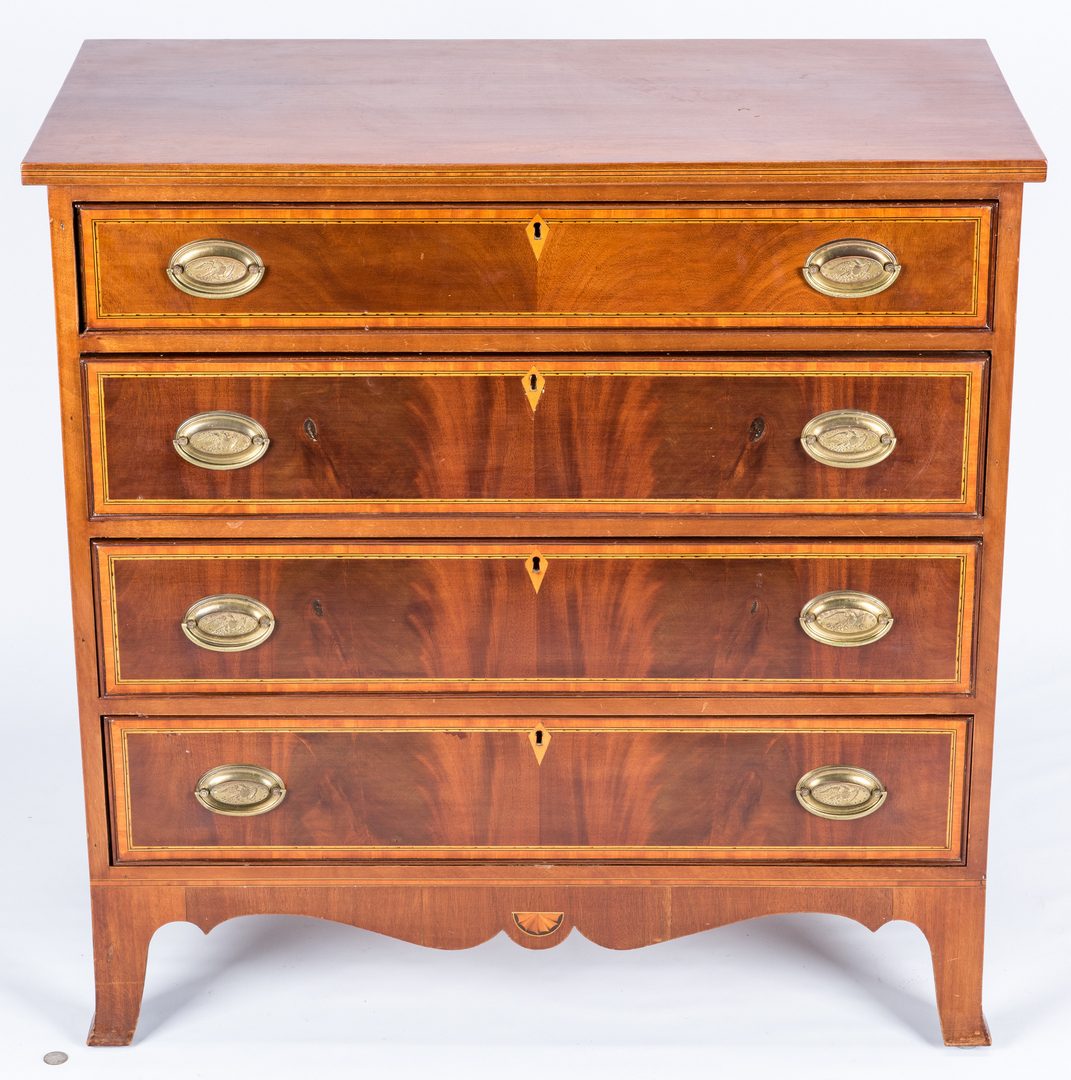 Lot 613: Inlaid Federal Chest of Drawers