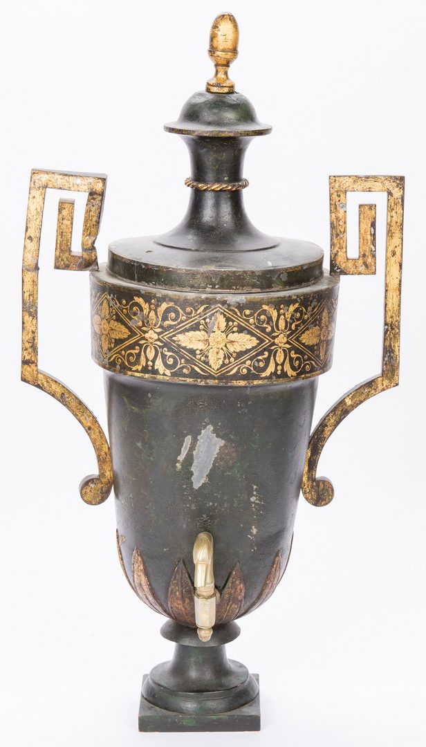 Lot 625: Tole Cistern and Coal Scuttle