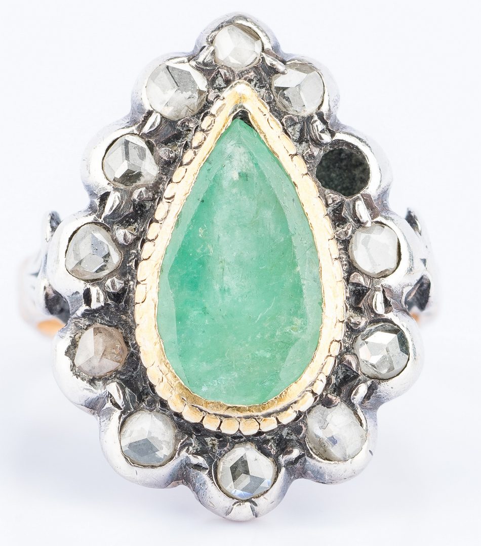 Lot 632: Group 5 Vintage Rings, incl. Emerald