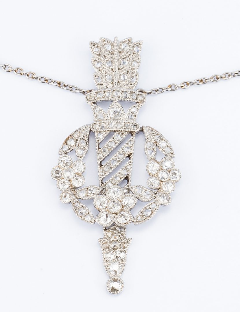 Lot 634: Vintage Diamond Necklace and Earrings