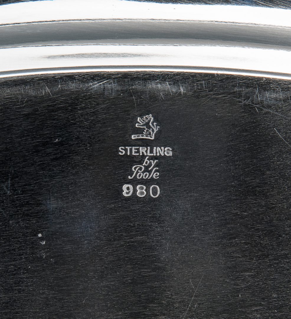Lot 63: Poole Sterling Tea Set w/ Sterling Tray, Lancaster Rose