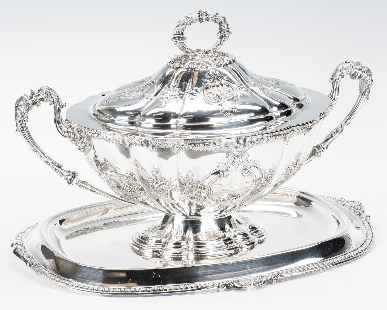 Lot 64: Edwardian Sterling Covered Tureen with s/p underplate