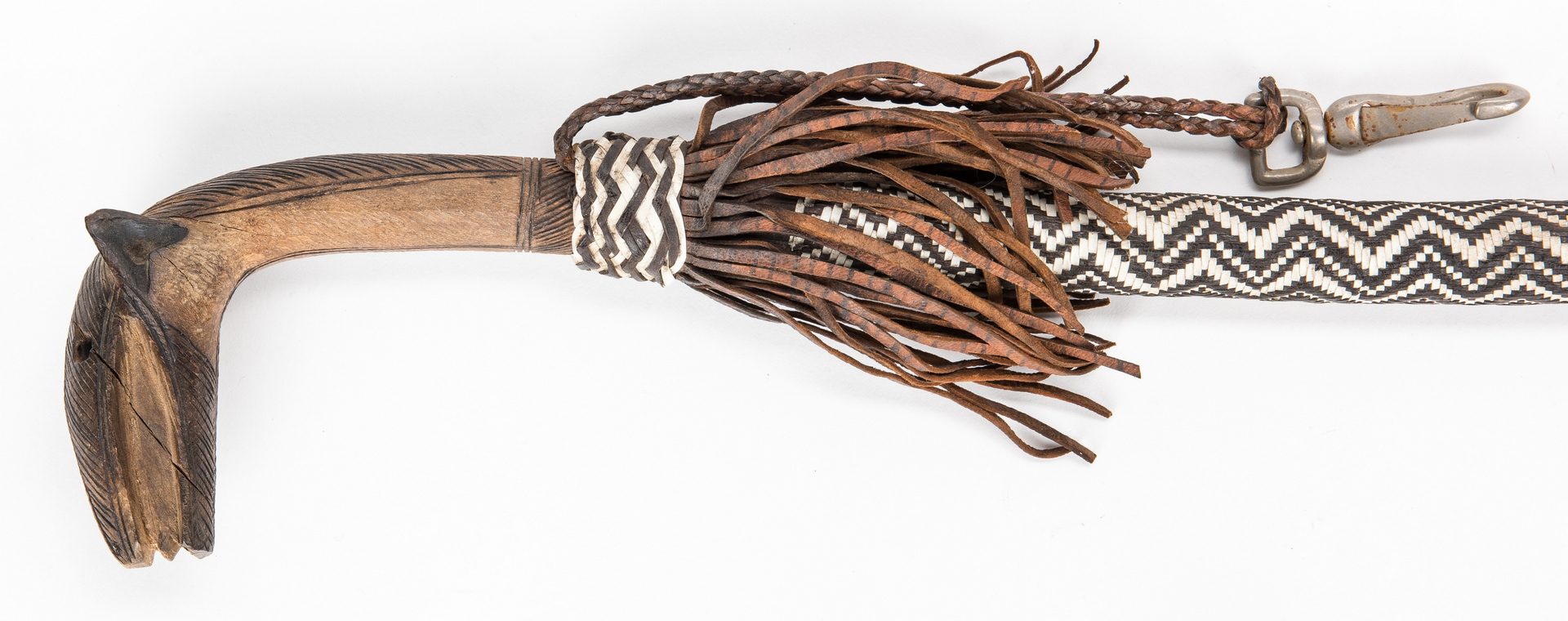 Lot 665: 2 African Items, incl. Comb, Walking Stick