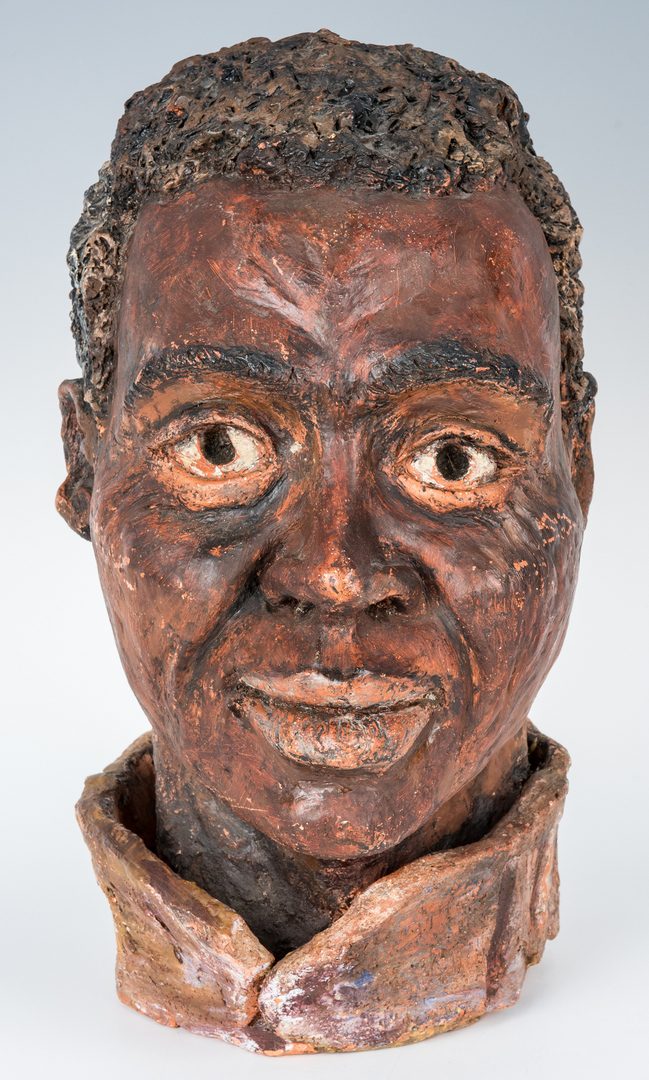 Lot 667: Painted Terracotta African American Head