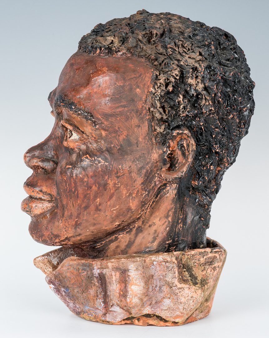 Lot 667: Painted Terracotta African American Head