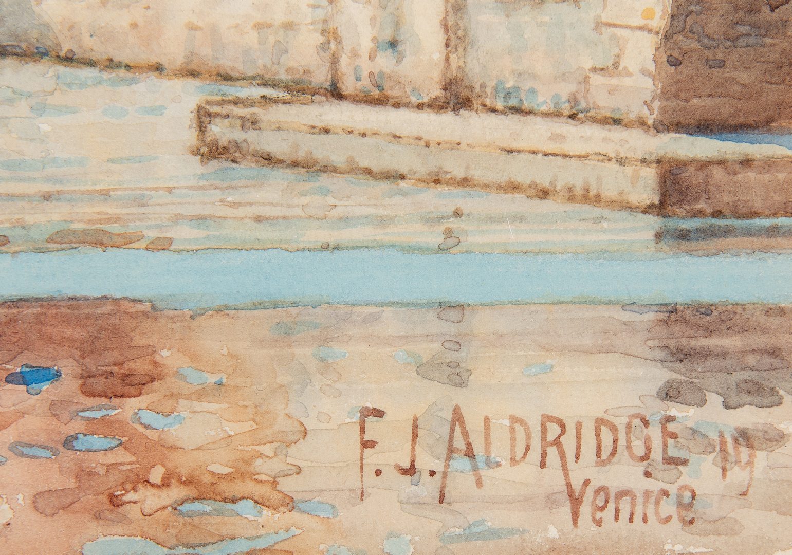 Lot 682: Frederick James Aldridge W/C, View of Venice