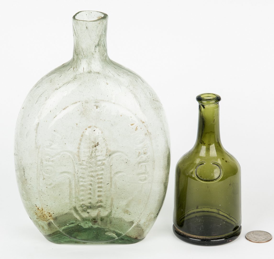 Lot 695: 2 Banks, 1 Historical Flask & 1 Bottle