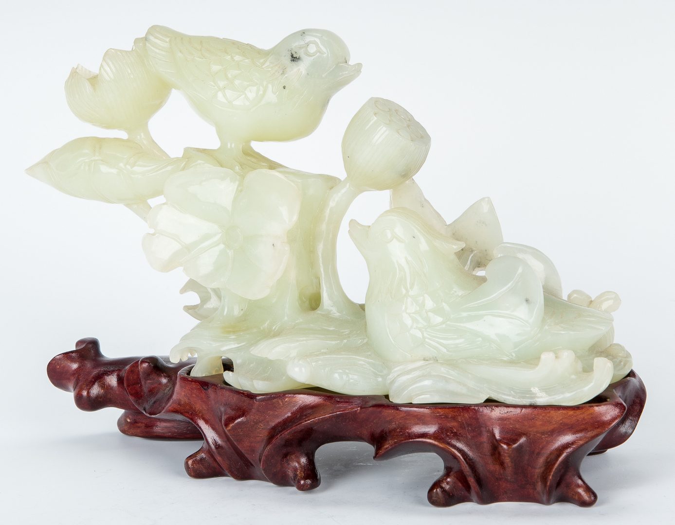 Lot 6: Chinese Carved Jade Bird Figural w/ Stand