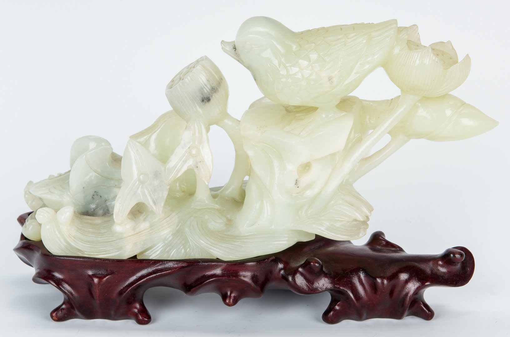 Lot 6: Chinese Carved Jade Bird Figural w/ Stand