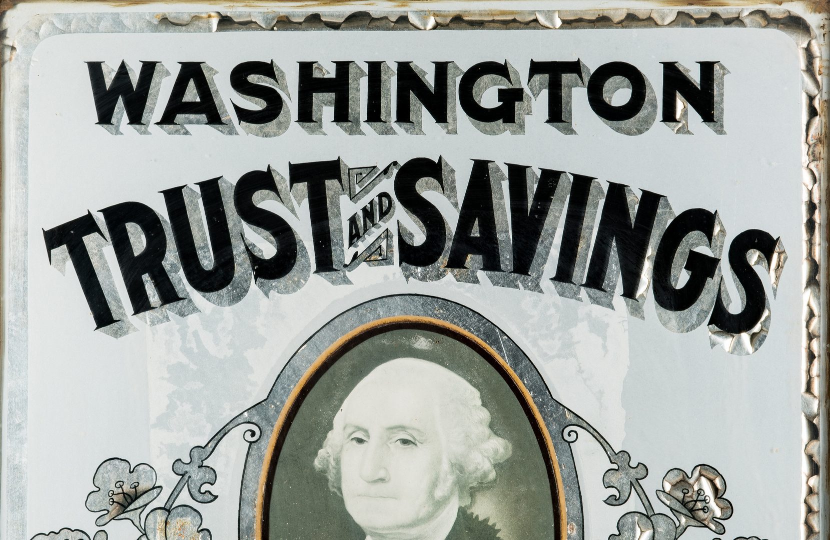 Lot 704: Washington Trust & Savings Advertising Sign