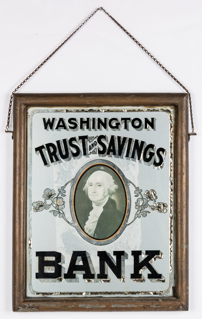 Lot 704: Washington Trust & Savings Advertising Sign
