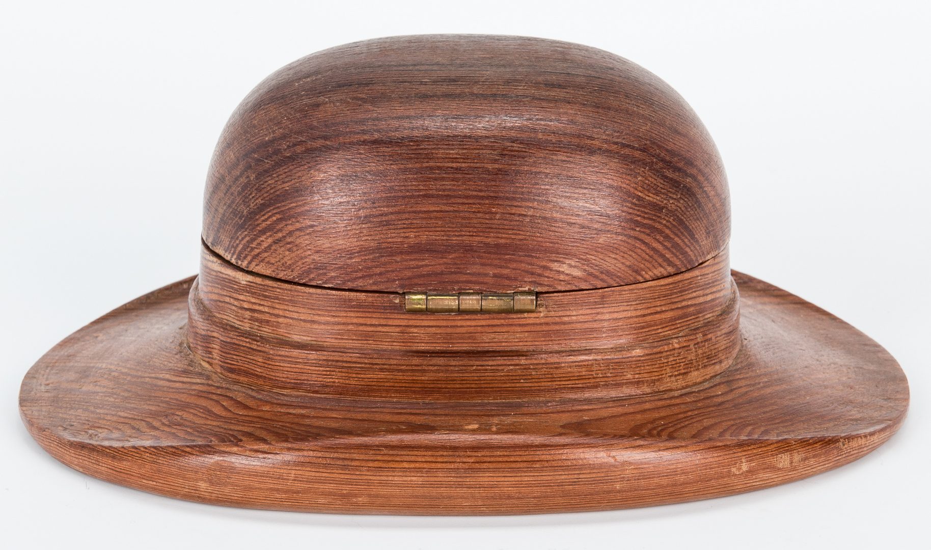 Lot 707: Wood Brown Derby Hat Cigarette Box | Case Auctions