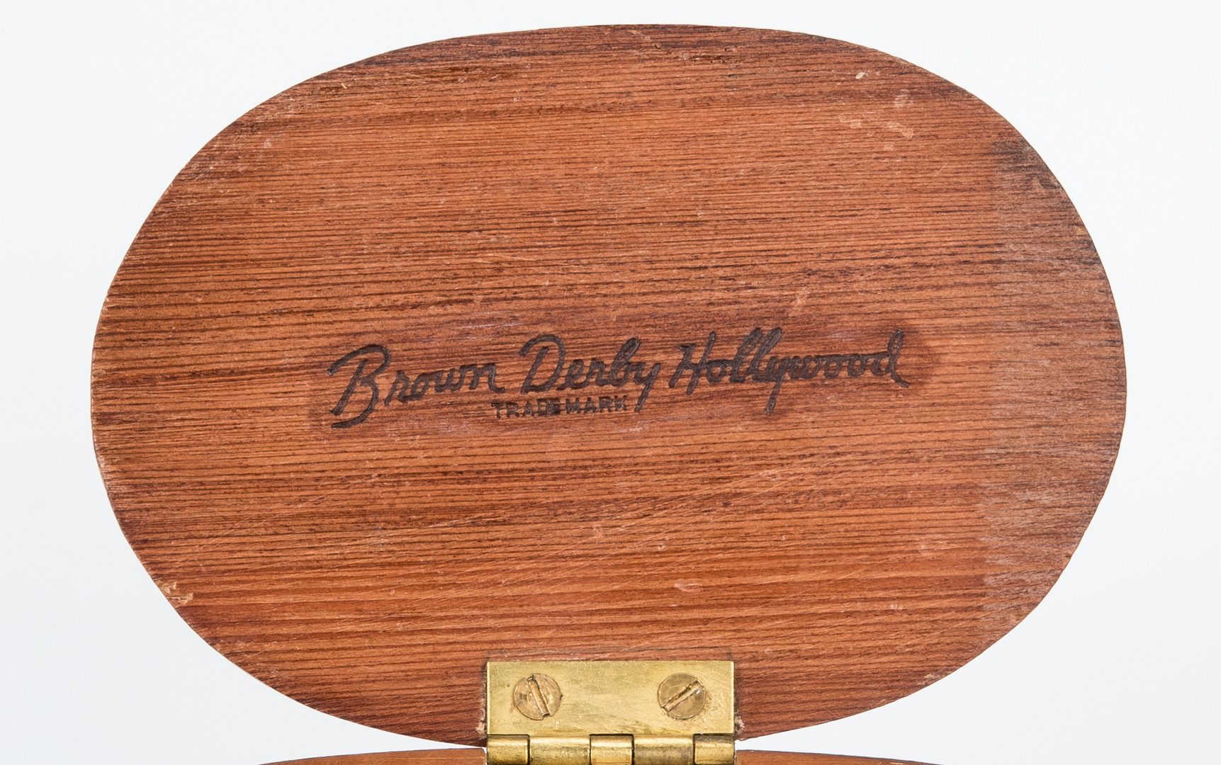 Lot 707: Wood Brown Derby Hat Cigarette Box