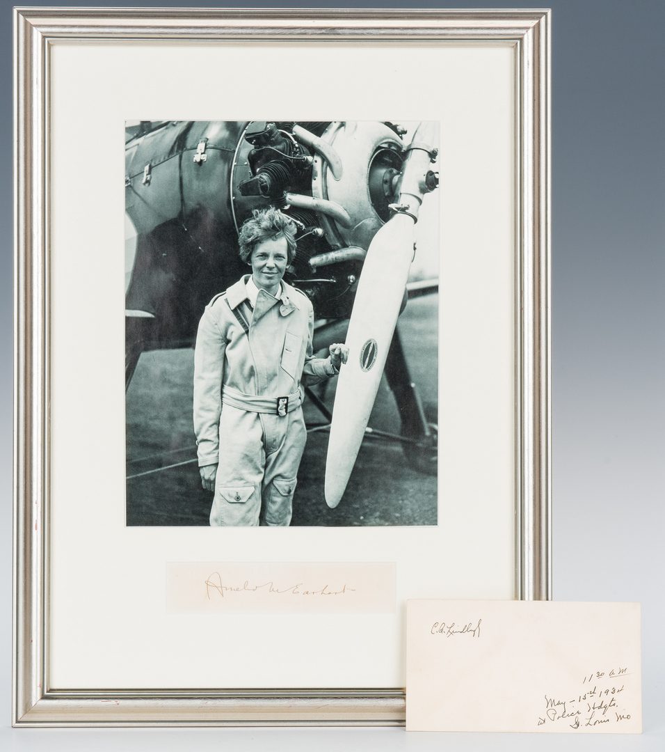 Lot 711: 2 Aviator Signed items, incl. Lindbergh, Earhart