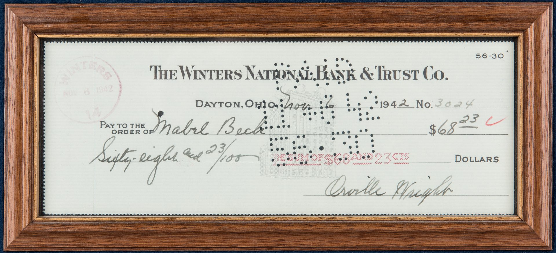 Lot 712: Orville Wright Signed Check & Photograph