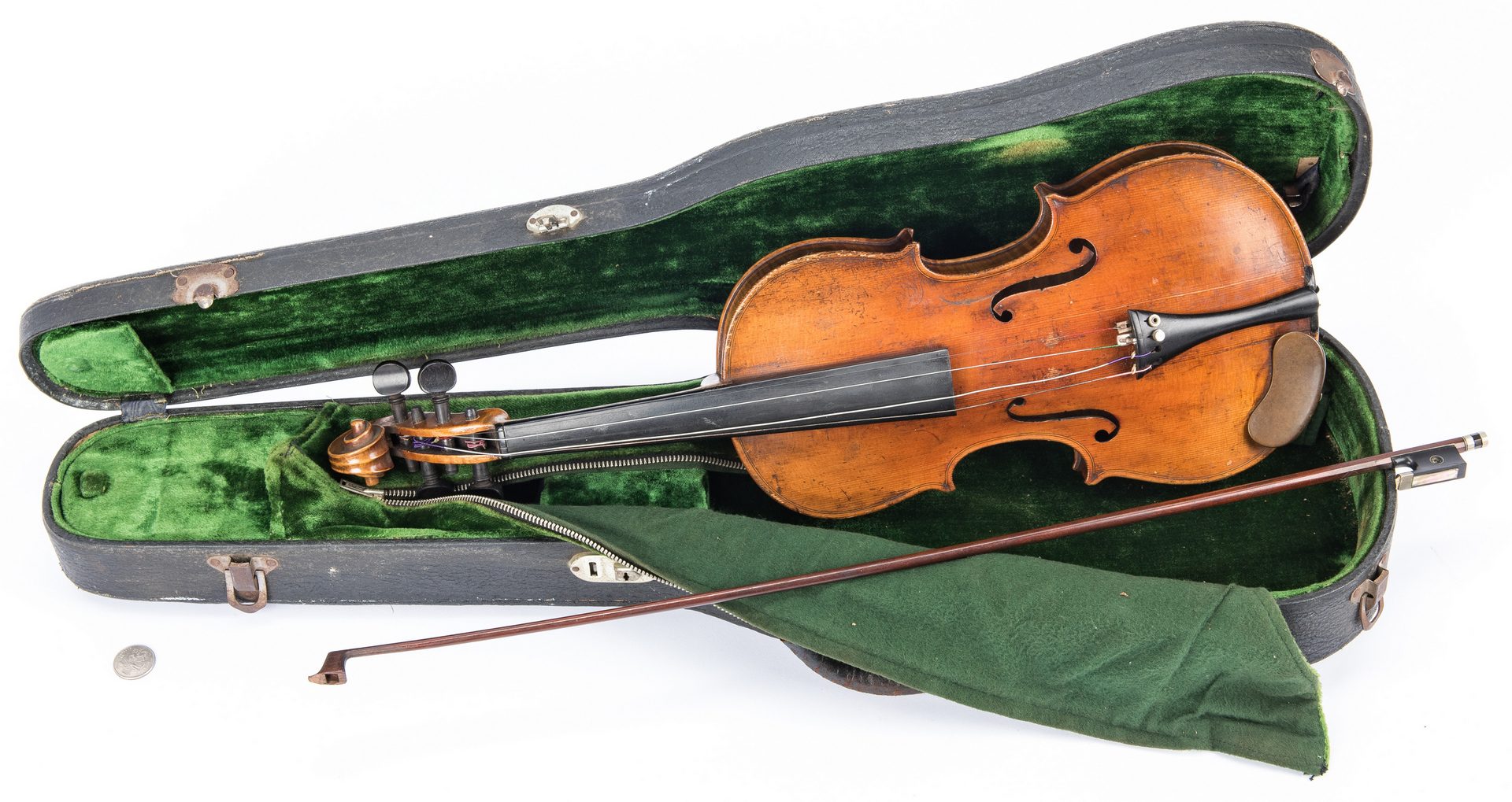 Lot 733: Scottish Inlaid Pianoforte on Stand & German Violin