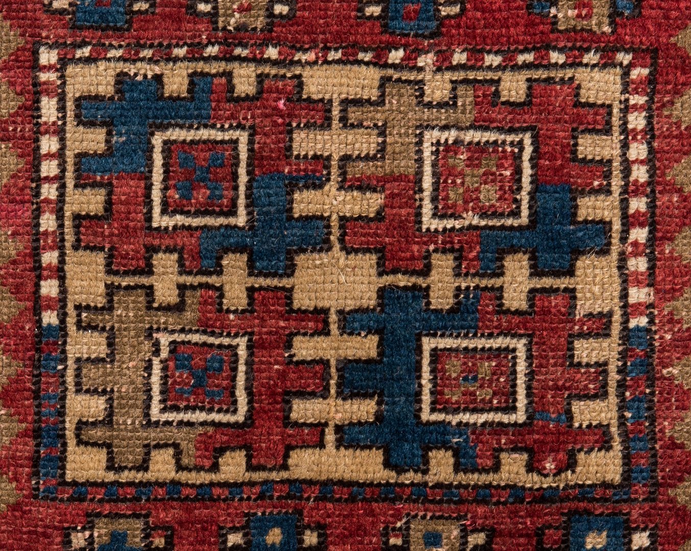 Lot 744: Antique Caucasian Kazak Rug, 7' x 4'8"