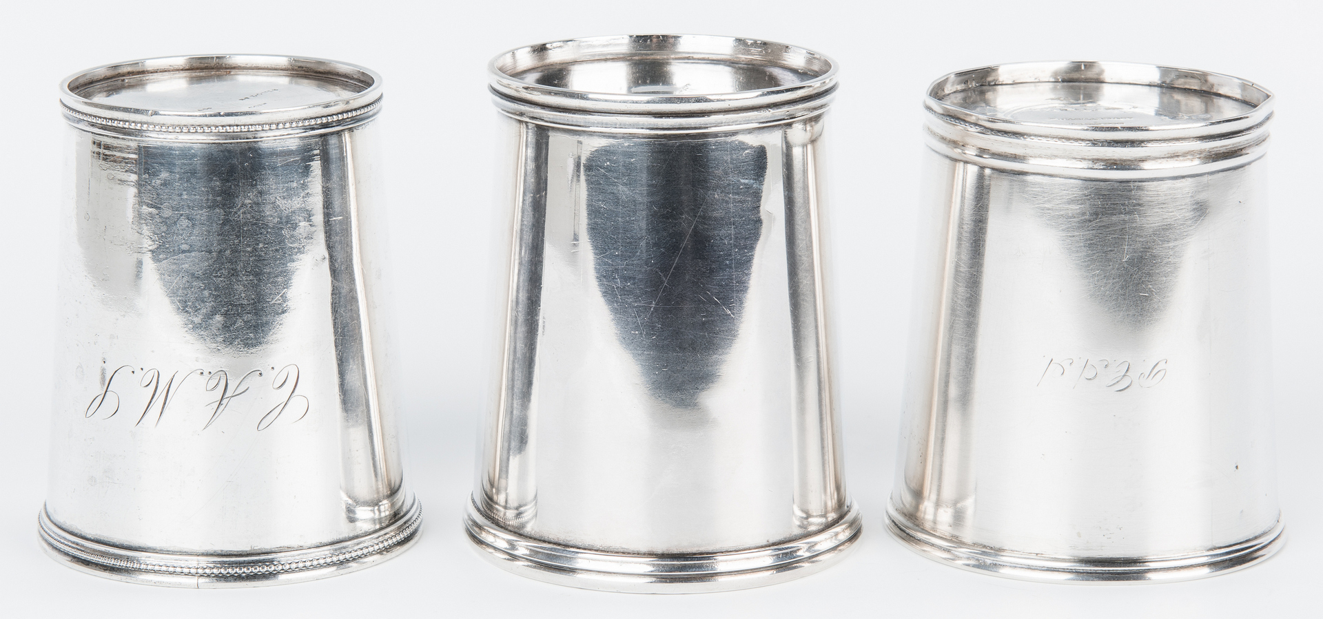 Lot 83: 3 Jaccard St. Louis Coin Silver Julep Cups | Case Auctions