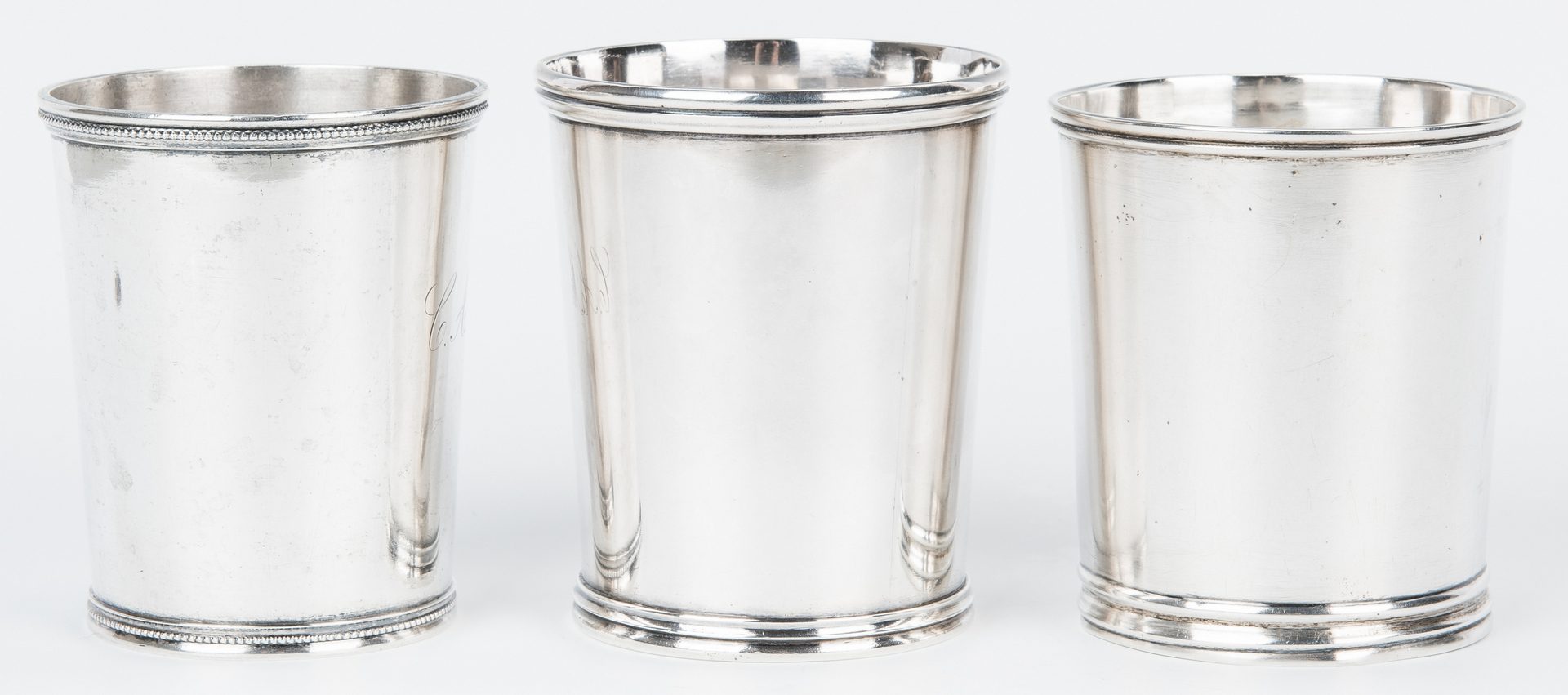 Lot 83: 3 Jaccard St. Louis Coin Silver Julep Cups