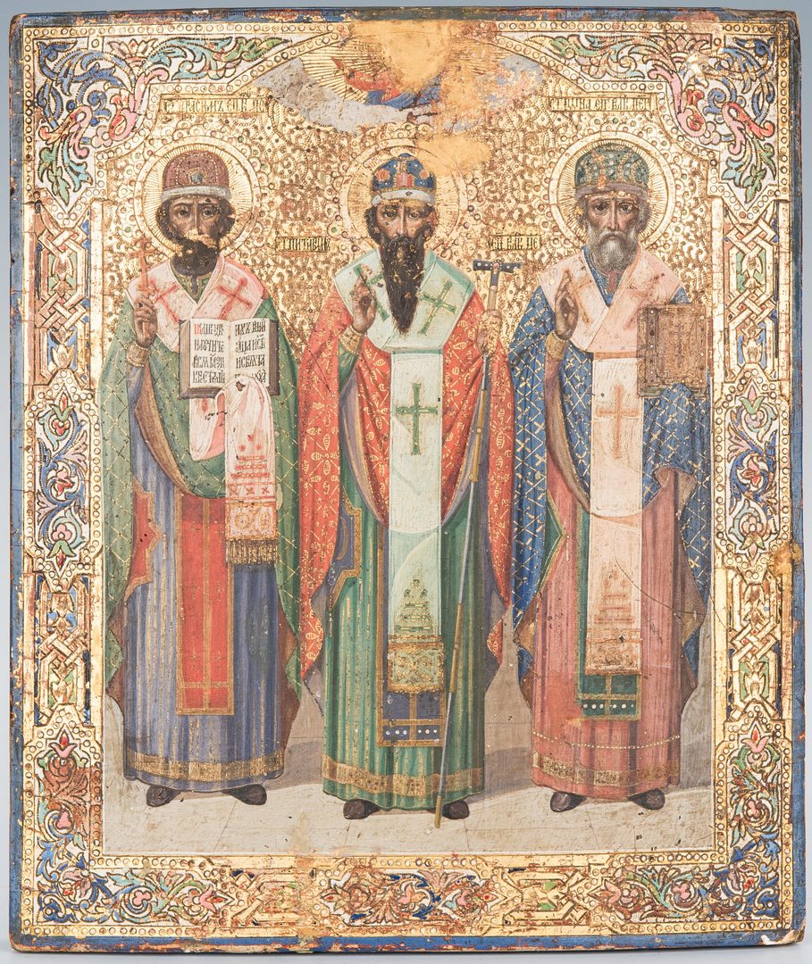 Lot 88: 19th Century Russian Icon with 3 Saints