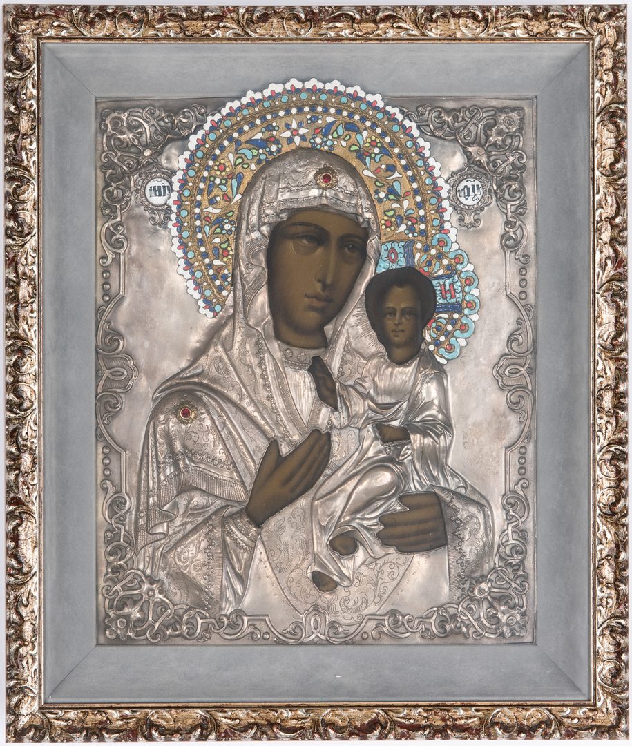 Lot 89: Russian Eastern Orthodox Icon, Virgin & Child