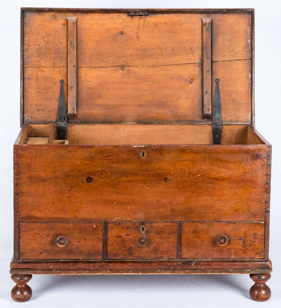 Lot 110: New England or Mid-Atlantic Pine Dower Chest