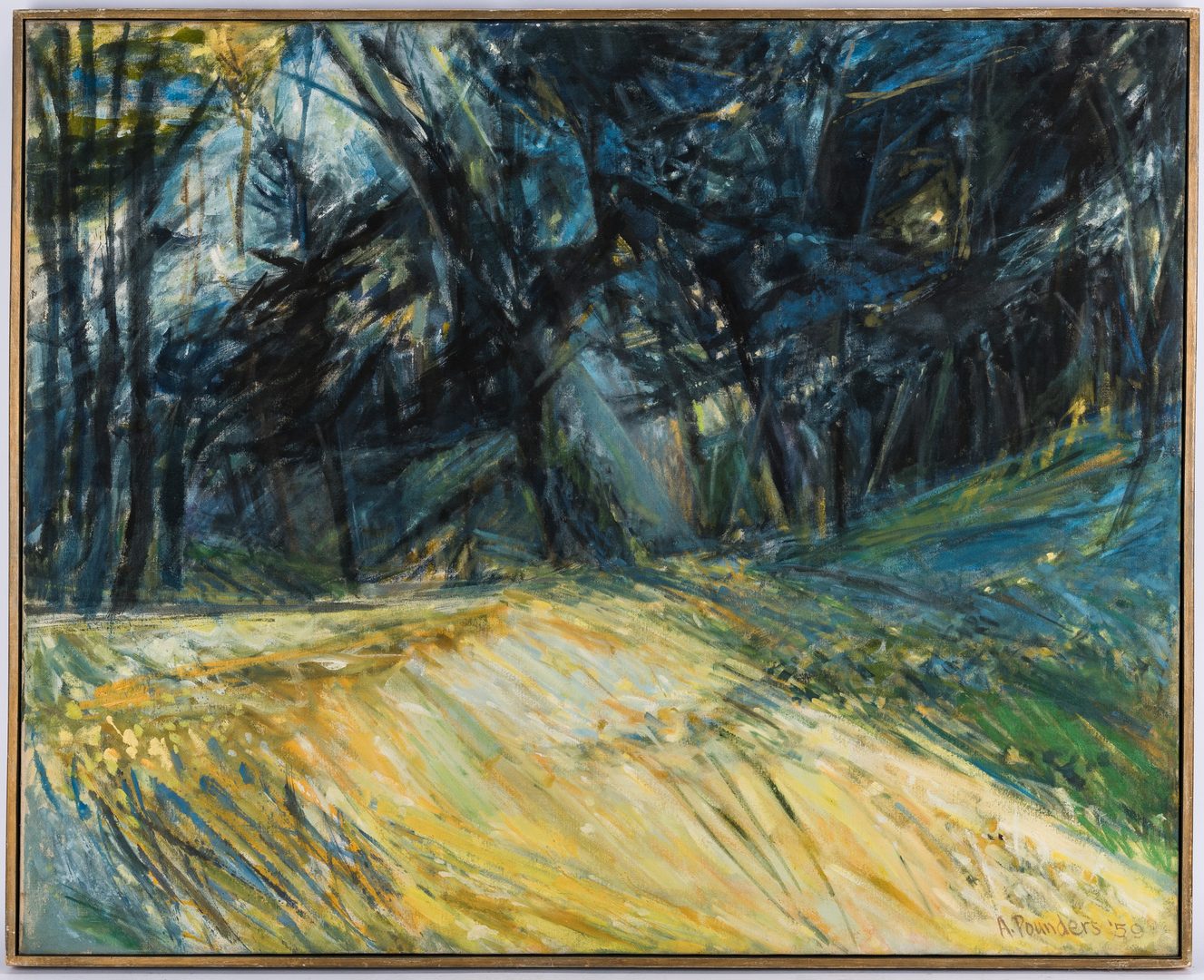 Lot 122: Alfred J. Pounders O/C Expressionist Painting, Morning Forest