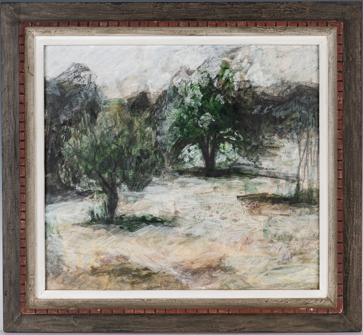 Lot 126: Joanna Higgs Ross Landscape, "Green and White Orchard"