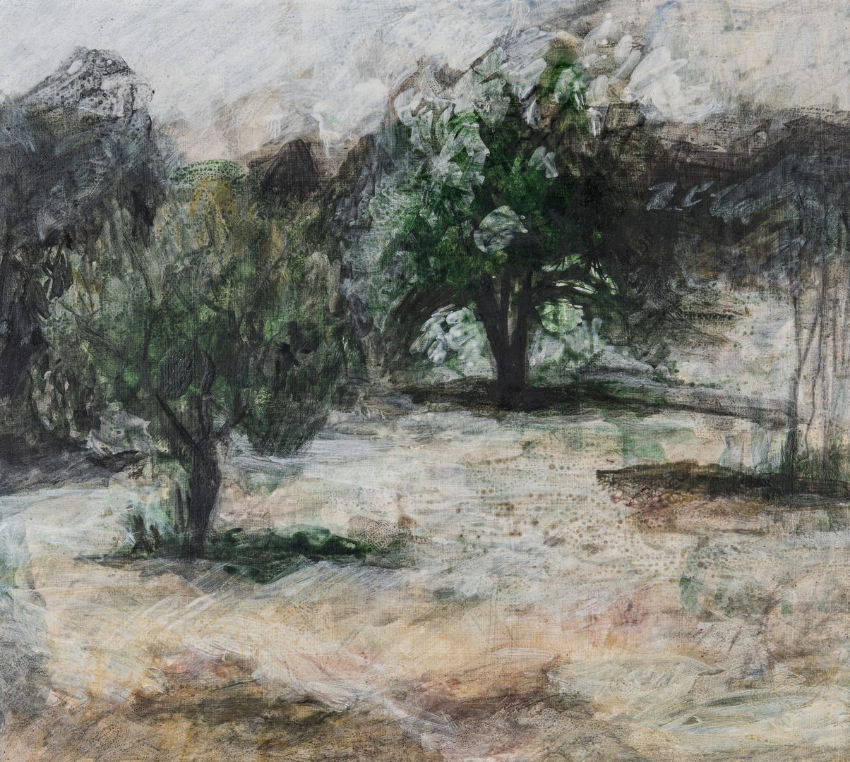Lot 126: Joanna Higgs Ross Landscape, "Green and White Orchard"