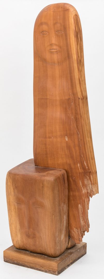 Lot 127: Olen Bryant Wood Sculpture of Two Figures
