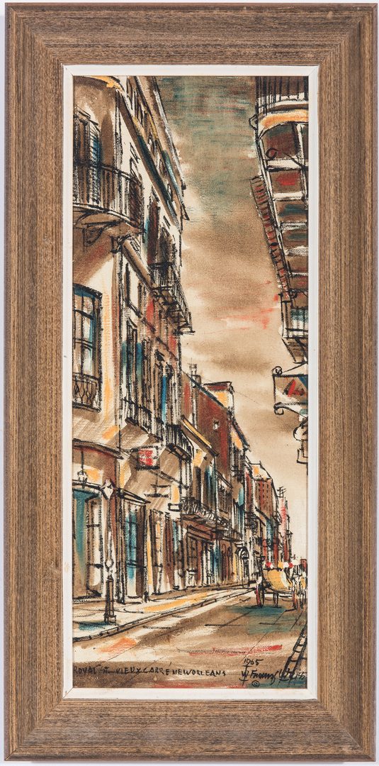 Lot 130: Pair of Franz Weiss New Orleans Street Scene Paintings
