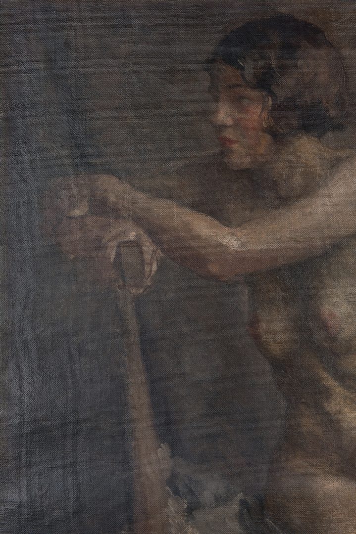 Lot 131: Oil on Canvas Female Nude