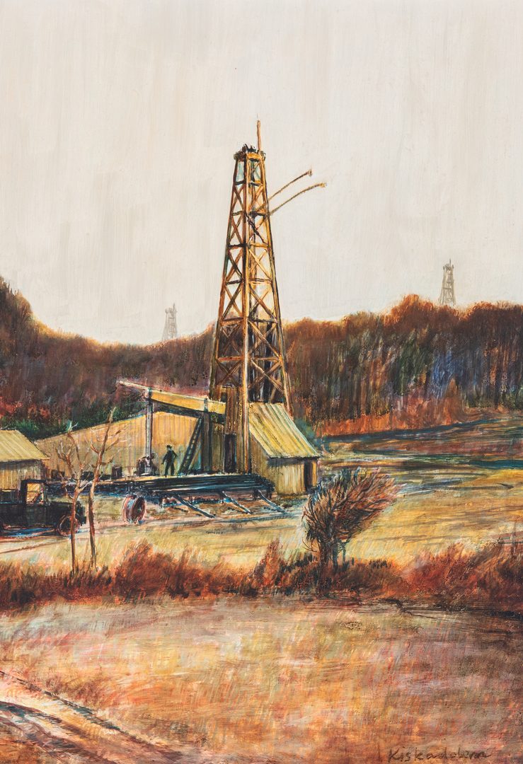 Lot 132: Robert Kiskadden O/B, Landscape with Oil Well