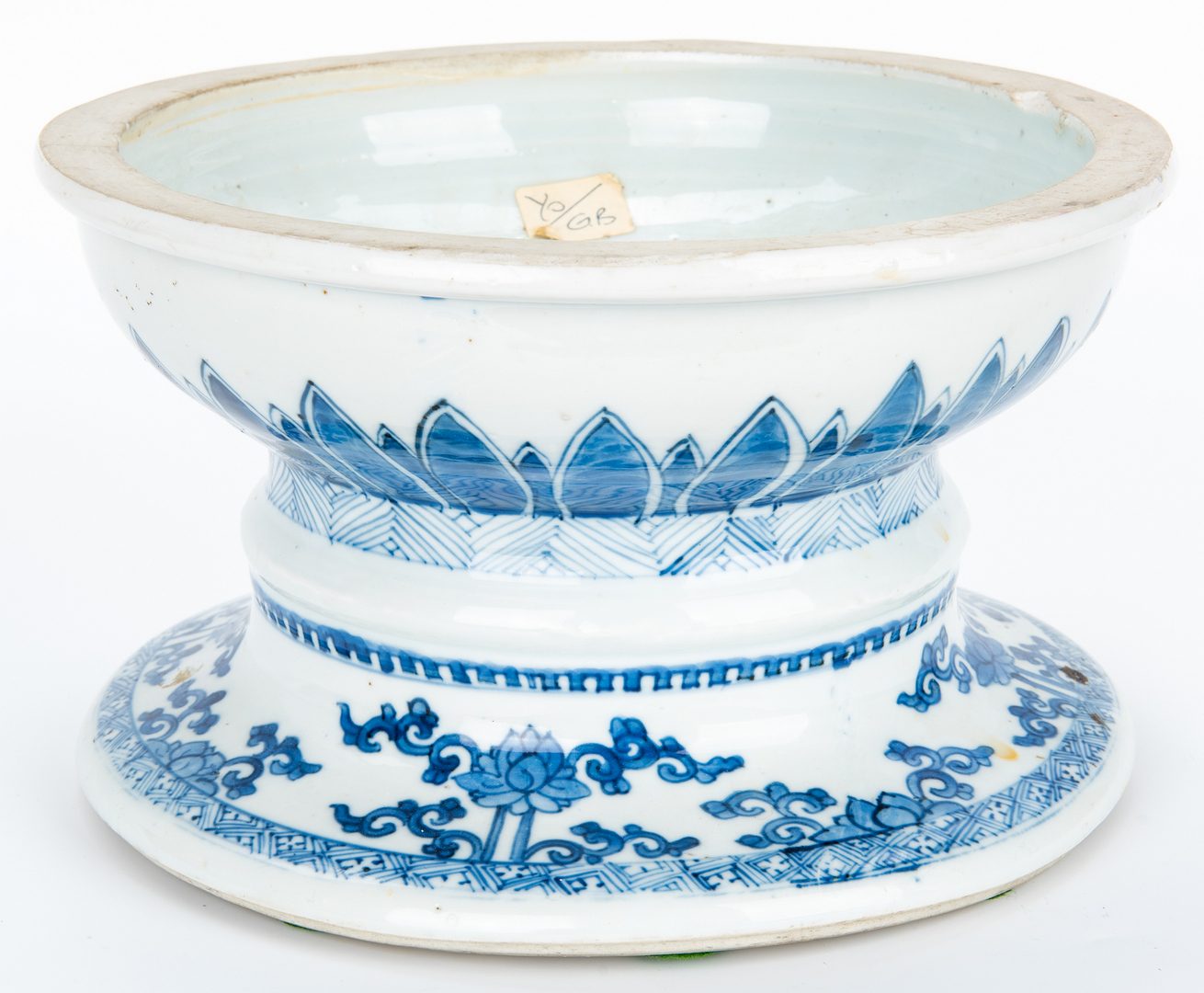Lot 13: Asian Blue and White Bowls, Pedestal, and Jar, 5 items