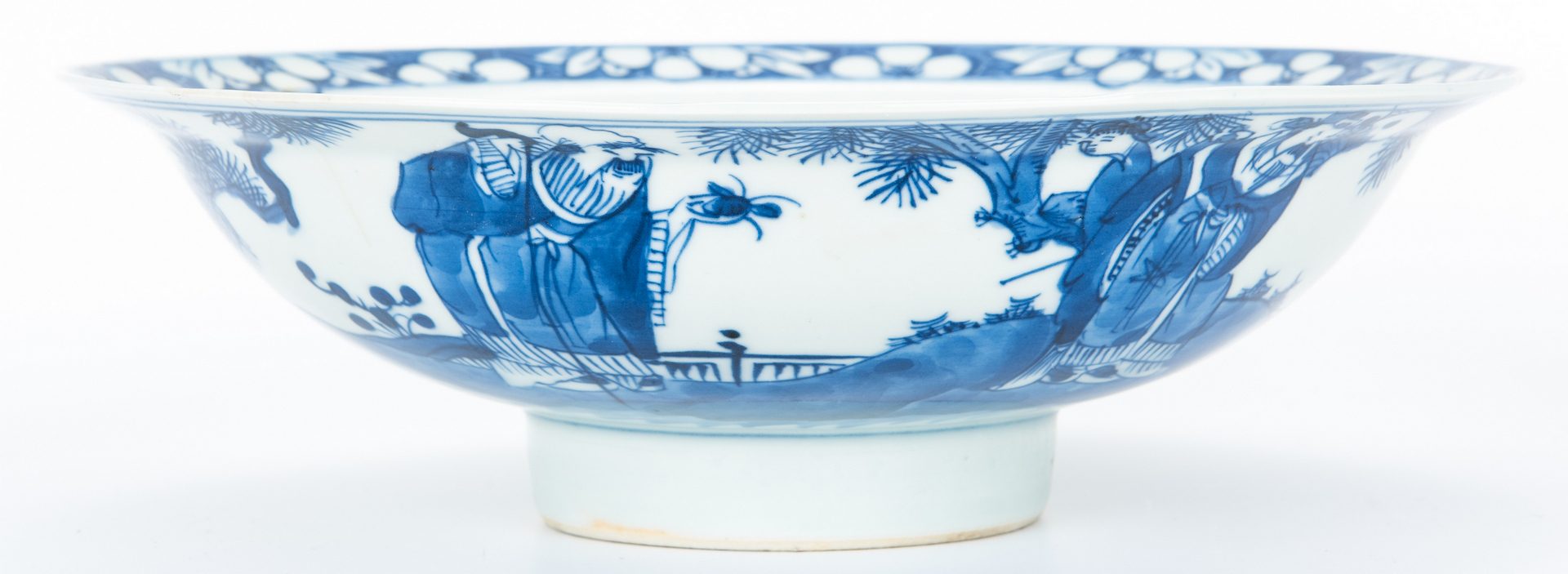 Lot 13: Asian Blue and White Bowls, Pedestal, and Jar, 5 items