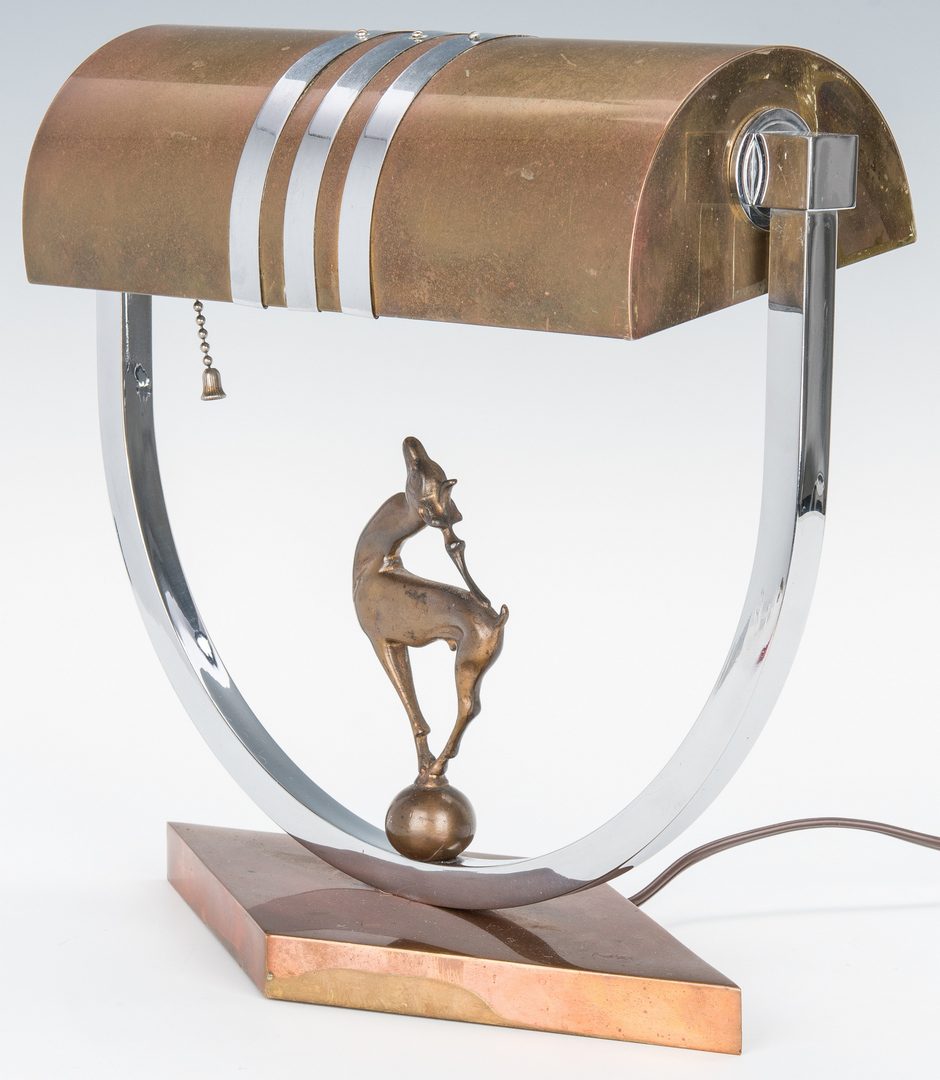 Lot 150: Art Deco Lamp & Bronze Sculpture, 2 items