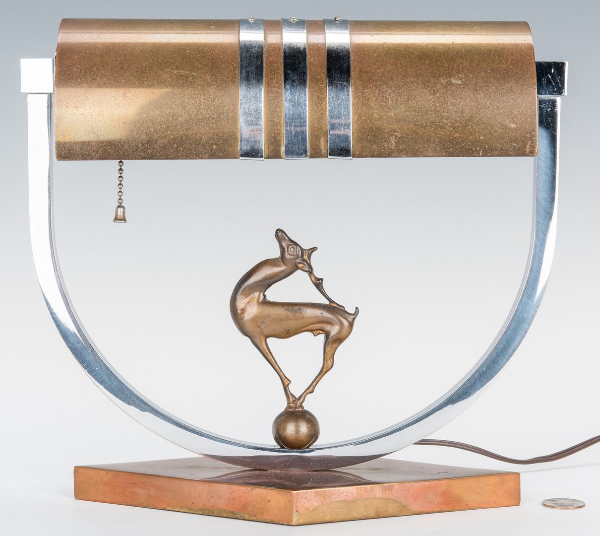 Lot 150: Art Deco Lamp & Bronze Sculpture, 2 items