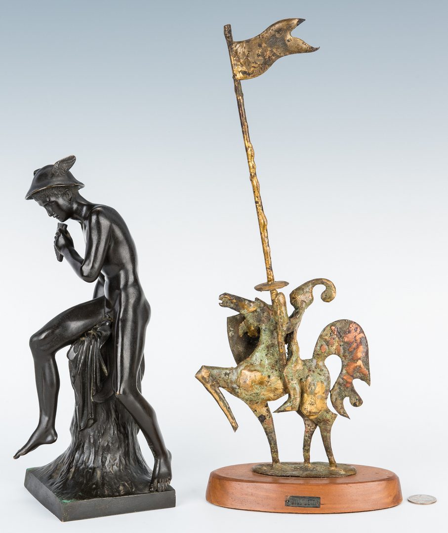 Lot 152: 2 Sculptures incl. Hermes Bronze and Bill Lett Knight