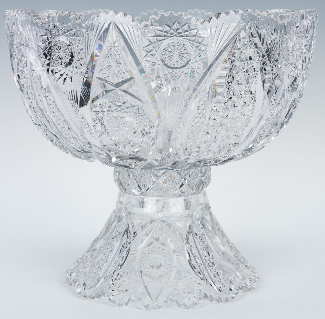 Lot 159: Brilliant Cut Glass Pedestal Punch Bowl