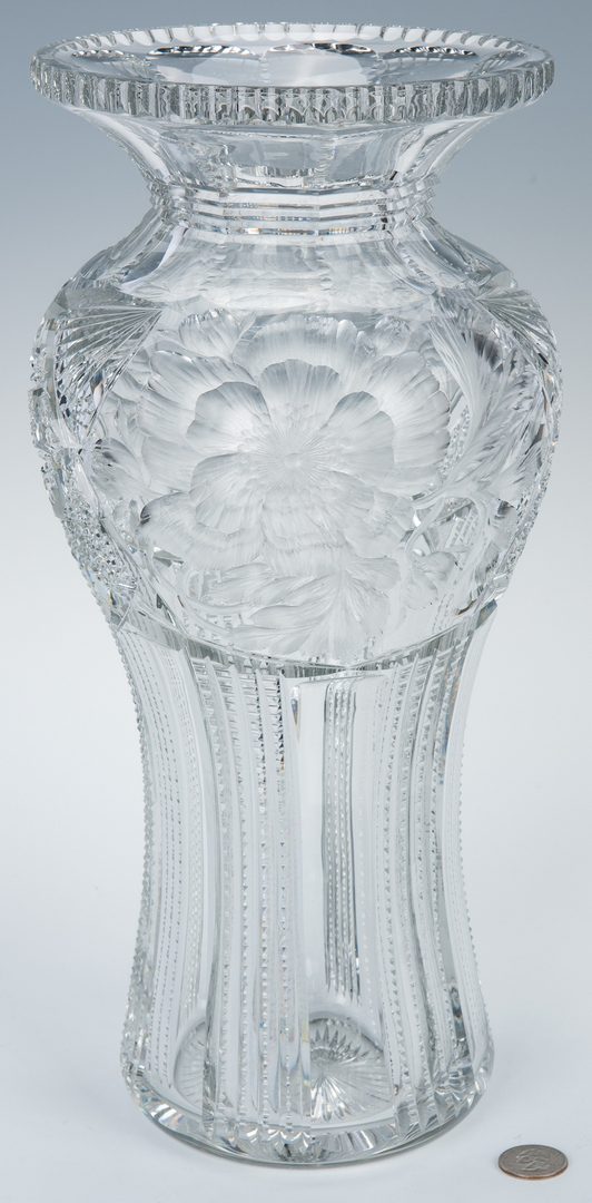 Lot 161: Large American Brilliant Cut Glass Vase
