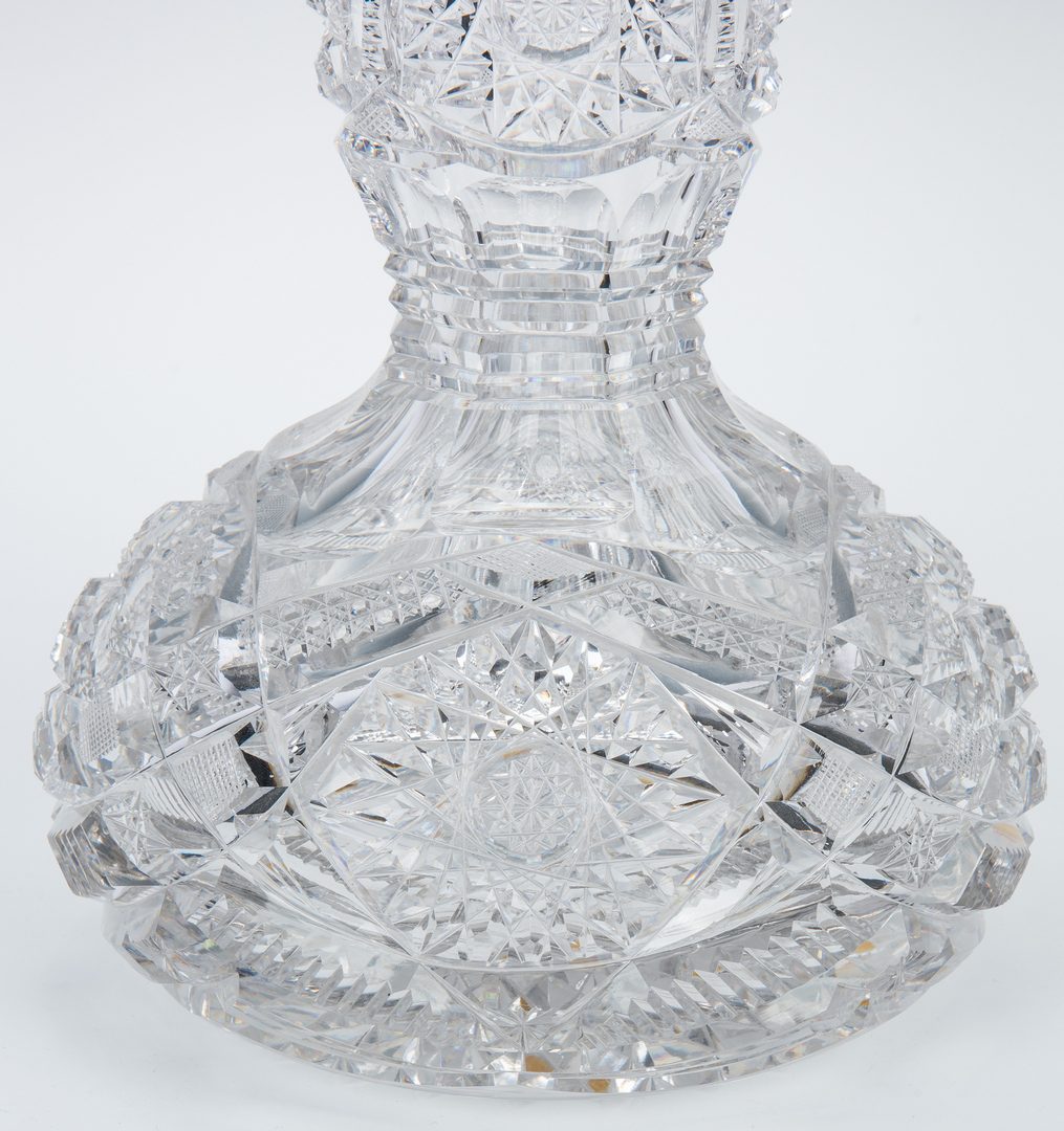 Lot 162: Tall American Brilliant Cut Glass Vase