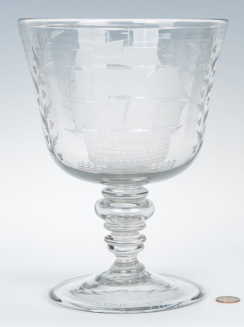 Lot 168: Lord Nelson Commemorative Blown Glass Compote