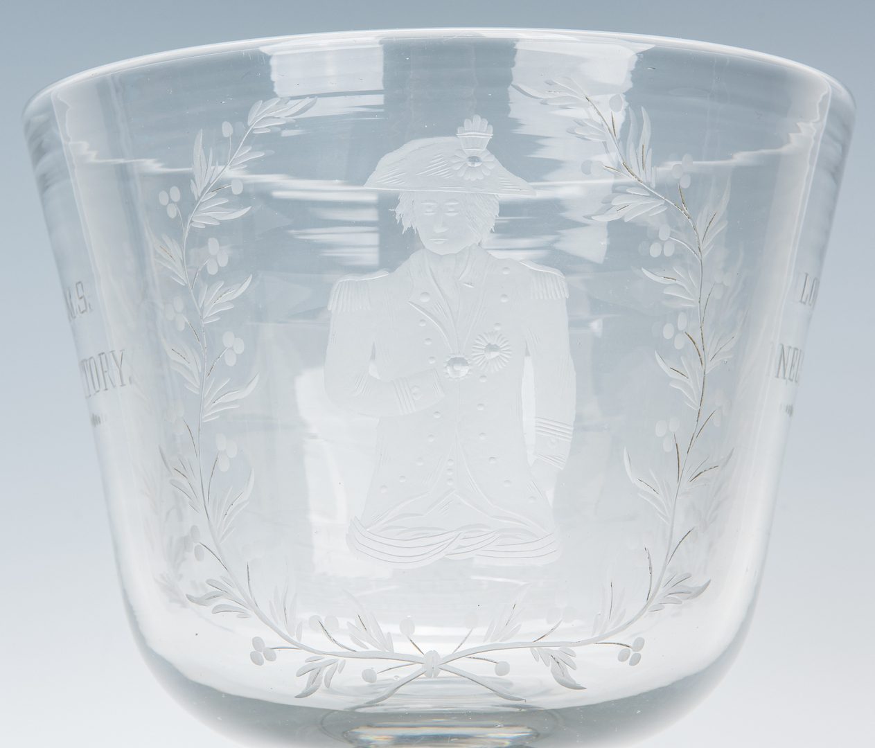Lot 168: Lord Nelson Commemorative Blown Glass Compote